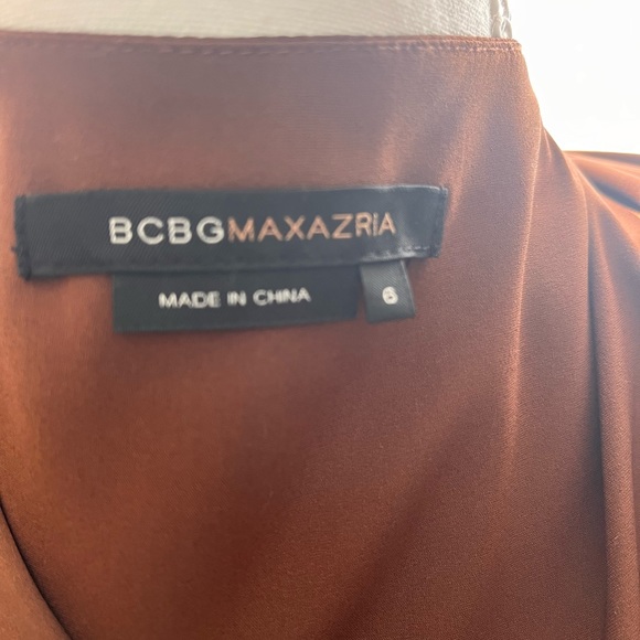 BCBG MazAzria 100% silk brown (bronze) dress with beautiful details. Size 6 - Picture 5 of 5